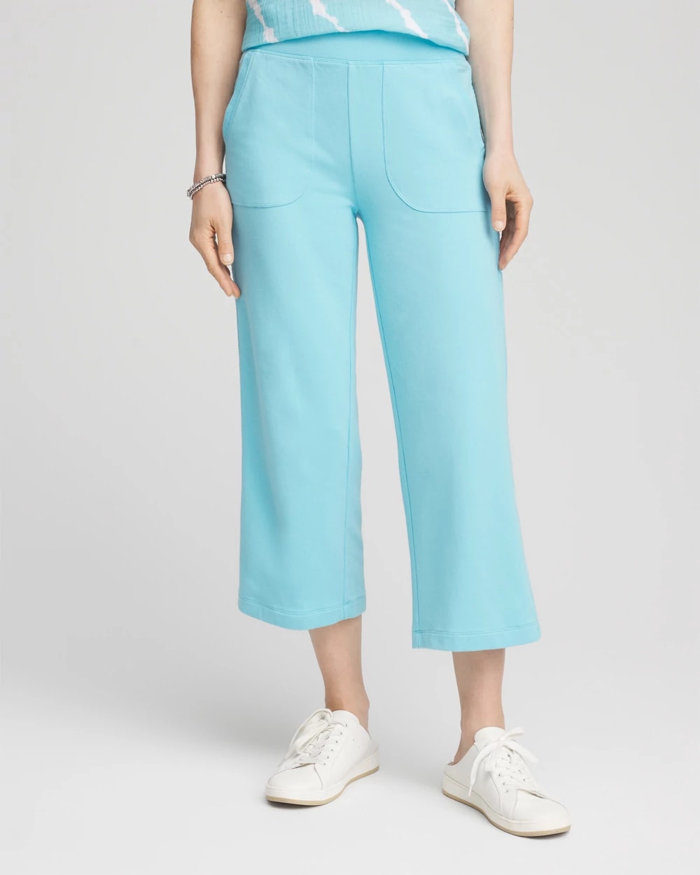Zenergy® French Terry Gauze-Inset Cropped Pants | Chico's Zenergy® French Terry Gauze-Inset Cropped Pants | Chico's